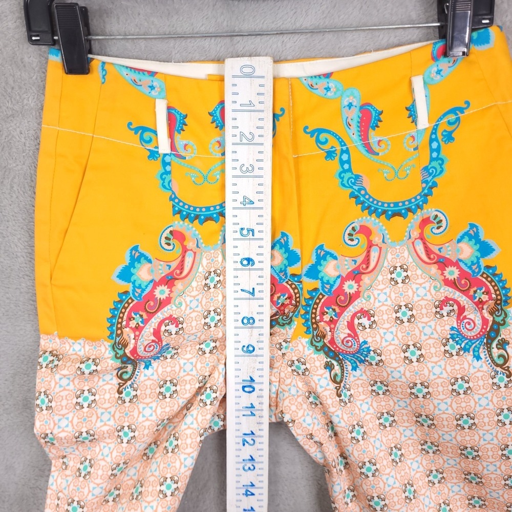 Taka Pants Womens Small Paisley Straight Artsy Boho Whimsical Festive Casual - Picture 7 of 14